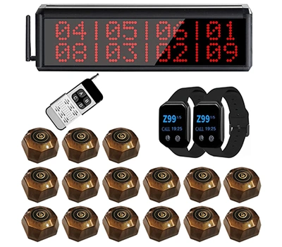 400D Display Receiver + X1 × 15/16/40 Single-Button Pagers + 200E × 2 Wristwatch Receivers + E4 Remote Controller